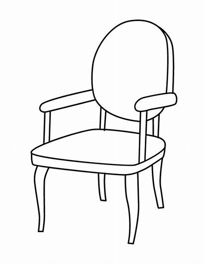 Coloring Chair Pages Armchairs Chairs Drawing Arm