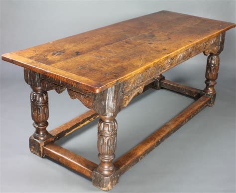 A 17th18th Century Oak Refectory Dining Table With 3 31st January