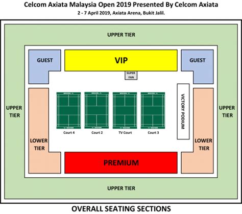 Detailed seating chart showing layout of seat and row numbers of the oracle arena arena in oakland, ca. Celcom Axiata Malaysia Open 2019