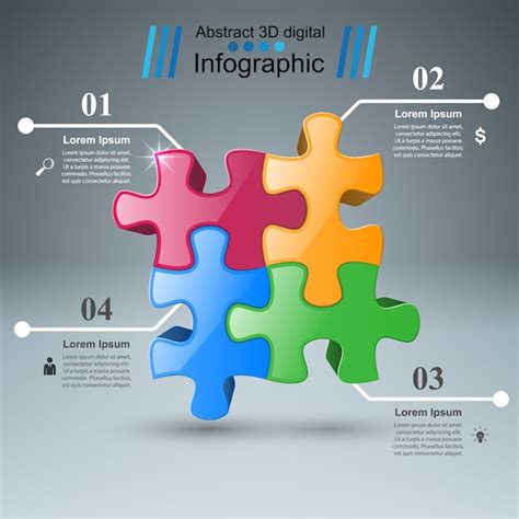 Puzzle Logo Infografías De Negocios Vector Premium