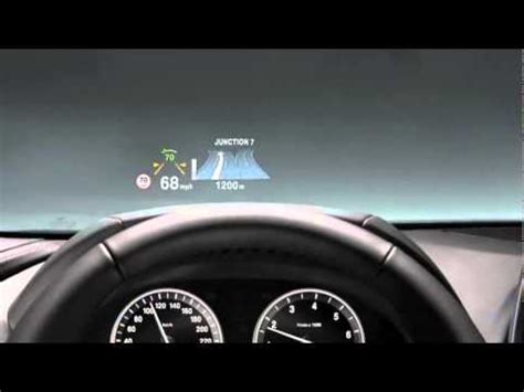 The projected data can include various driving status, system warnings, directional messages, and even multimedia information. BMW ConnectedDrive Head Up Display HUD - YouTube