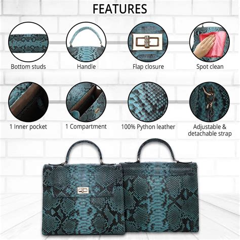 Buy The Pelle Python Skin Bag Collection Blue Turquoise Color 100