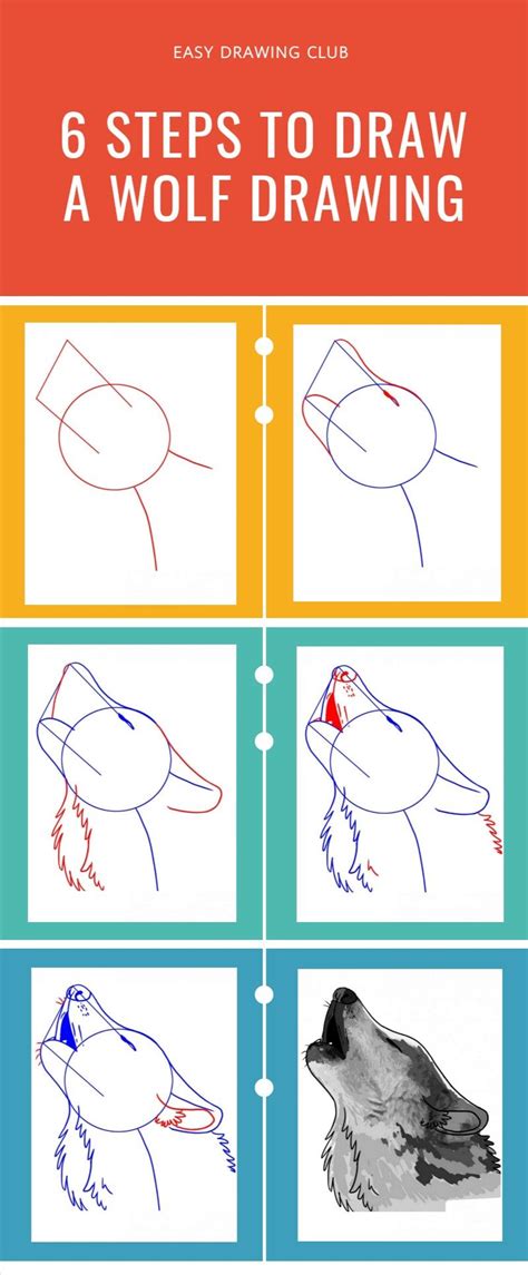 Simple Wolf Drawing Easy Drawing Steps Step By Step Drawing Wolves
