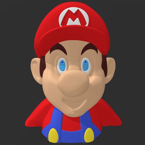 Fichier Stl Buste De Tête Mario・modèle à Télécharger Et à Imprimer En