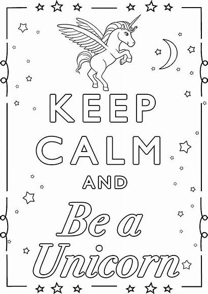 Coloring Unicorn Calm Keep Printable Colorare Adults