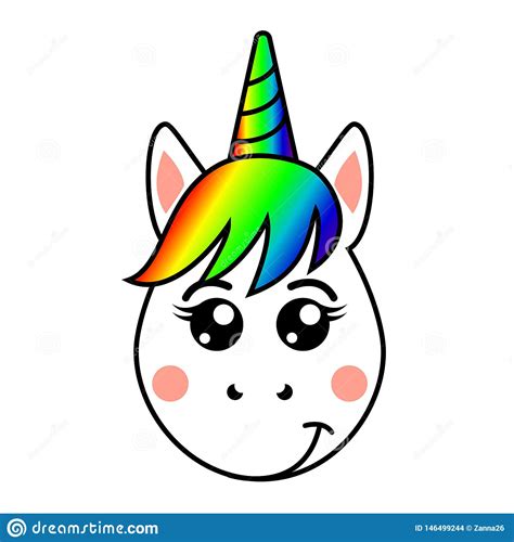 Cute Smiling Unicorn Head Stock Vector Illustration Of Magic 146499244