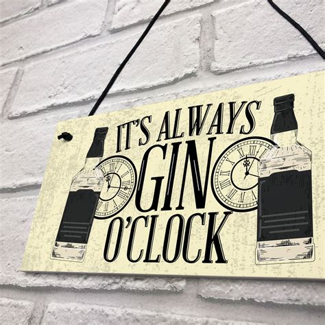 Gin Oclock Friend House Warming Birthday T Plaque Alcohol Garden