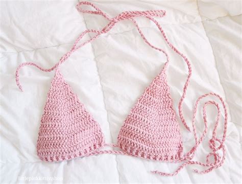 classic triangle bikini top free crochet pattern noelebelle crochet crochet bikini top