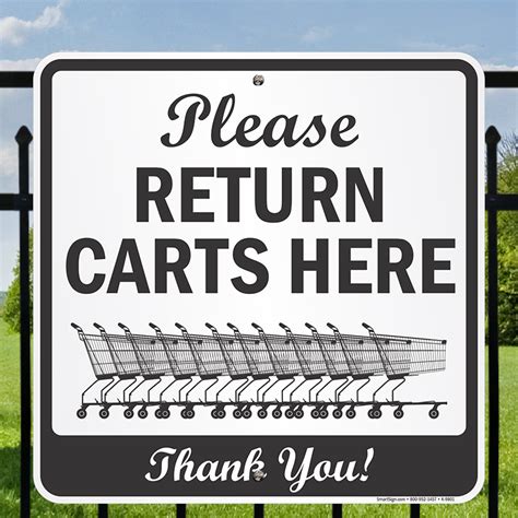 Please Return Carts Here Sign Thank You Sign