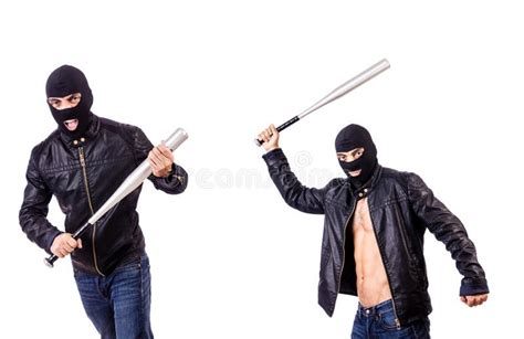 The Male Thug Isolated On The White Stock Photo Image Of Horror