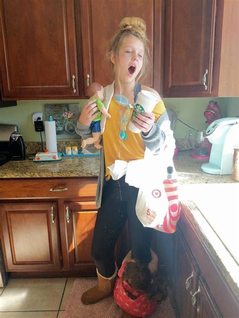 this girl s tired mom halloween costume is hilariously real