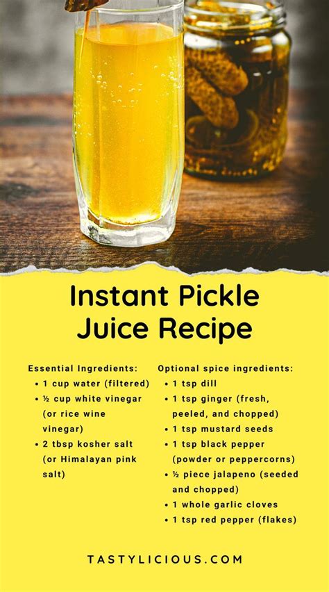 Instant Pickle Juice Recipe Tastylicious In 2022 Homemade Pickle Juice Recipe Pickle Juice
