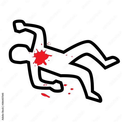 Body Outline Crime Scene Icon Clipart Image Isolated On White Background เวกเตอร์สต็อก Adobe