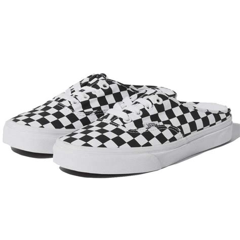 Vans Authentic Mule Sneaker Checkerboard Black True White Fun Sport