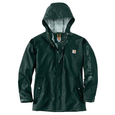Carhartt Mens Lightweight Waterproof Rainstorm Jacket Green