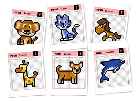 Pixel art à imprimer coloriage pixel art coloriages feuille a carreau dessin carreau pixel art vierge grille de dessin evaluation cm1 feuille pixel art harry potter à imprimer : Pixel Art animaux : 12 modèles à télécharger gratuitement ...