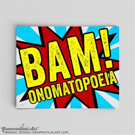Onomatopoeia Meaning Comic Book Art English Poster Teacher Etsy Classroom Posters