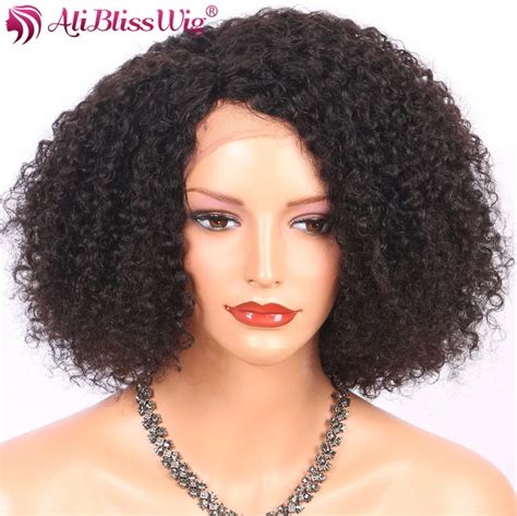 Aliblisswig Kinky Curly Wig Short Human Hair Wigs Machine Made Inch Brazilian Remy Hair Medium