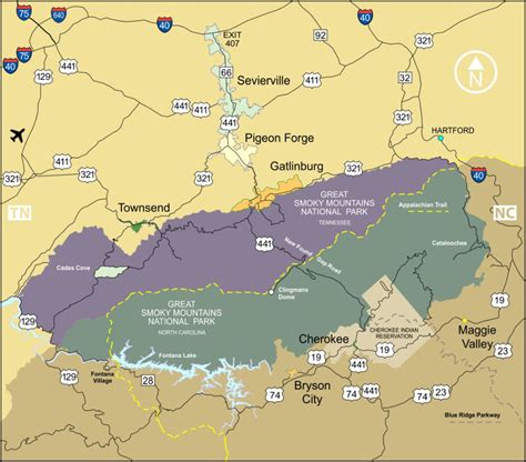 Map Of Smoky Mountain National Park World Map