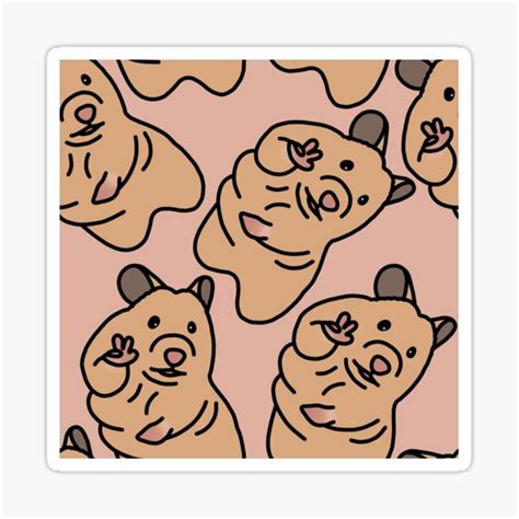 Peace Sign Hamster Meme Pattern Sticker By Zivilej Redbubble