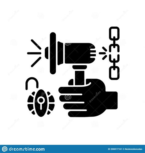 Speech And Expression Freedom Black Glyph Icon Stock Vector