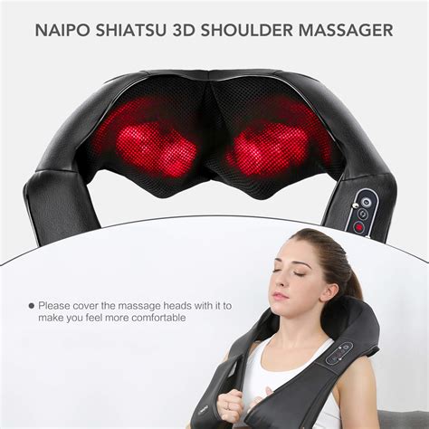 Naipo Shiatsu Back And Neck Massager With Heat Deep Kneading Massage For Neck Back Shoulder