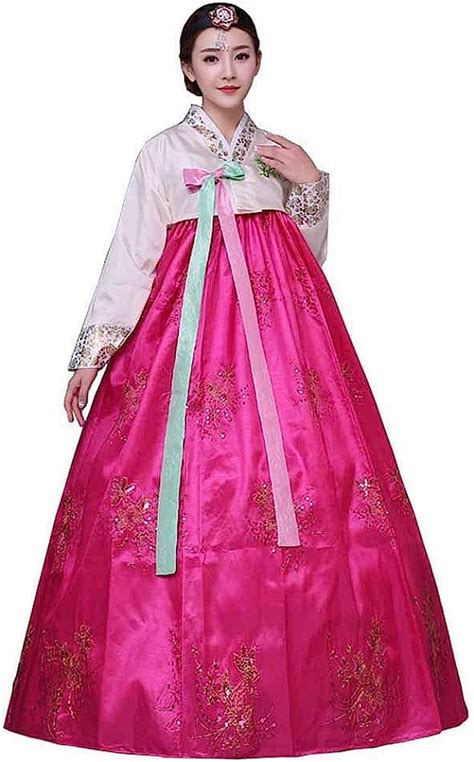 Buy Female Korean Traditional Long Sleeve Classic Hanboks Dress Cosplay