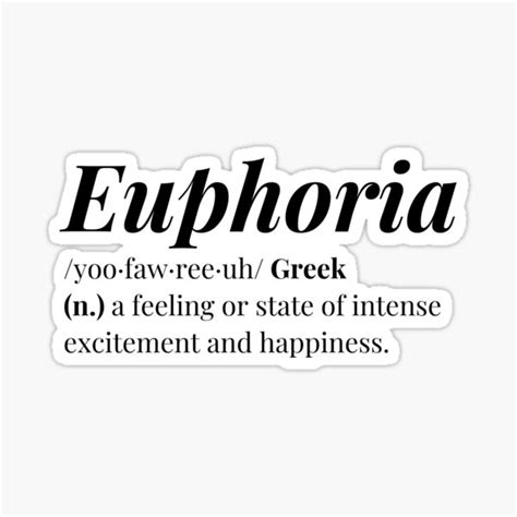 Euphoria Word Definition Sticker For Sale By Skyestlouis Redbubble