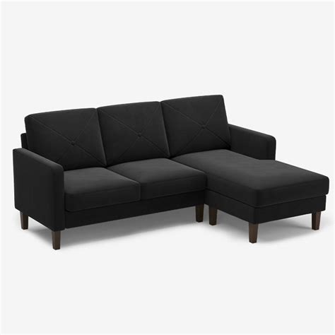 Belffin 3 Seats Sectional Velvet Sofa For Small Space