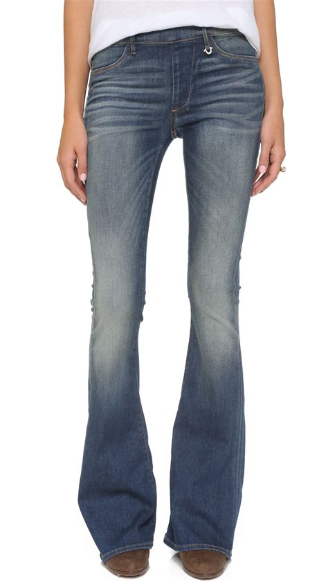 Lyst True Religion Runway Pull On Flare Jeans In Blue