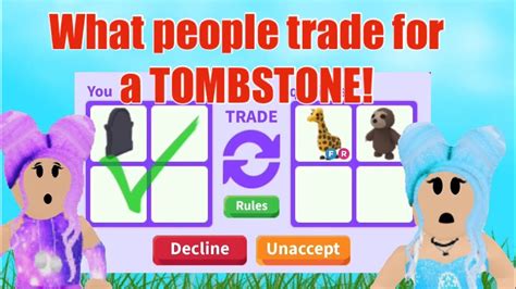 What People Trade For A Tombstone In Adopt Me Roblox Adoptme Youtube