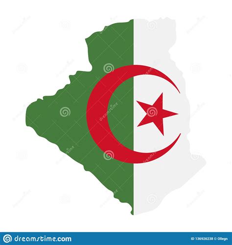 Diese algerienflagge besteht aus polyester mit einem gewicht von 80 g/m². Karte Von Algerien - Flagge Stock Abbildung - Illustration ...