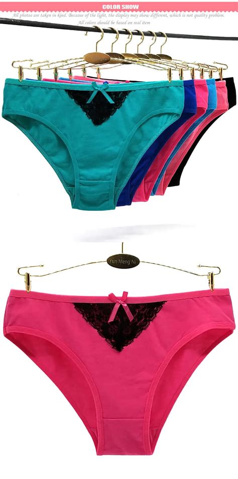 Wholesale Ladies Solid Cotton Panties Cute Sweet Girls Briefs Sexy