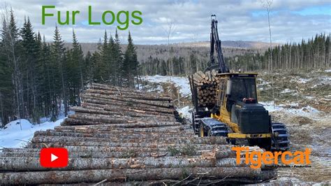 Unloading Fur Logs Tigercat 1075B New Brunswick YouTube