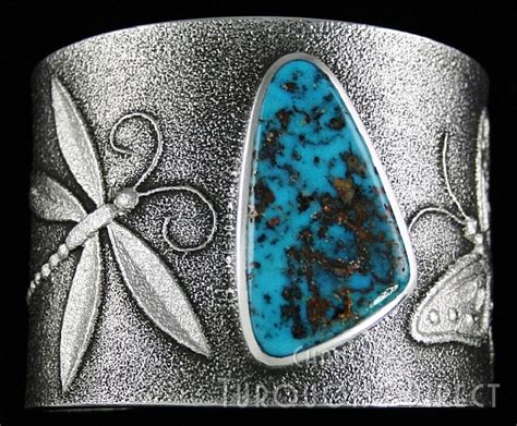 Darryl Dean Begay Candelaria Turquoise Dragonfly And Butterfly Design