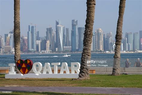A Qatar 2022 sign in Doha, ahead of the FIFA World Cup 2022 in Qatar ...