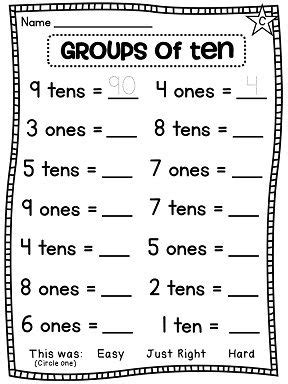 This tens and ones worksheet is suitable for 2nd grade. First Grade Math Unit 9 Place Value | 1st grade math ...