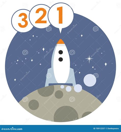 Rocket Launch Countdown Vector Graphic Illustration De Vecteur
