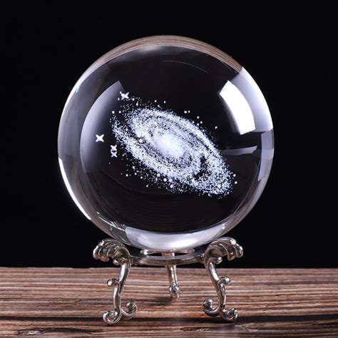 Solar System Crystal Ball Planets Glass Ball Laser 3d Engraved Globe