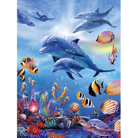 Marine Dolphins 5d Diamond Painting Five