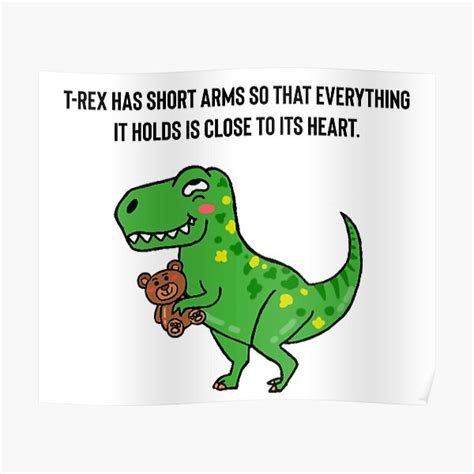 Trex Hugging Teddy Bear Poster For Sale By Ms Wgaf Redbubble