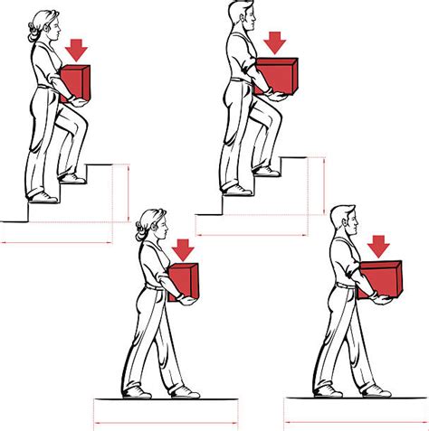 Best Safety Correct Lifting Of Heavy Box Vector Illustration