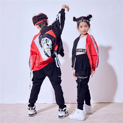 2018 New Hip Hop Dance Costume Kids Boys Jazz Costumes Girls Street