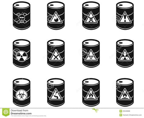 Toxic Hazardous Waste Barrels Icon Stock Vector Illustration Of