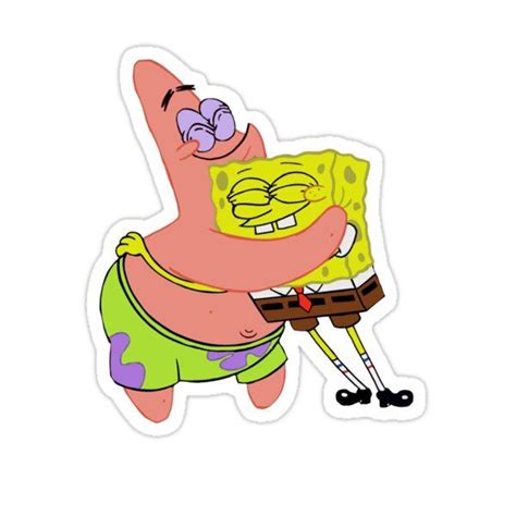 Patrick And Sponge Bob Hug Sticker By Maurelle In 2021 Spongebob Hug