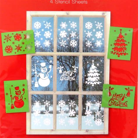 Christmas Window Stencils Pack Of 4 Designs Paper Things