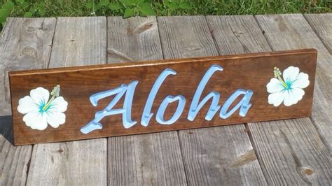 Aloha Wood Sign Aloha Sign Hawaii Wood Sign Hawaiian Etsy