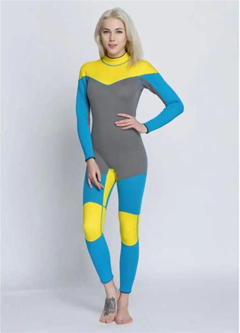 High End 3mm Women Neoprene Wetsuit Color Stitching Surf Diving