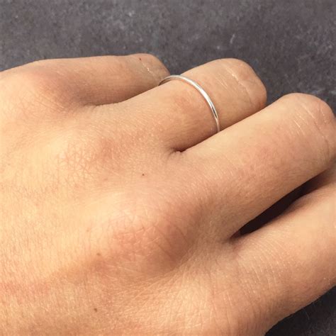 1mm Thin Sterling Silver Stacking Ring Slim Wedding Band Etsy