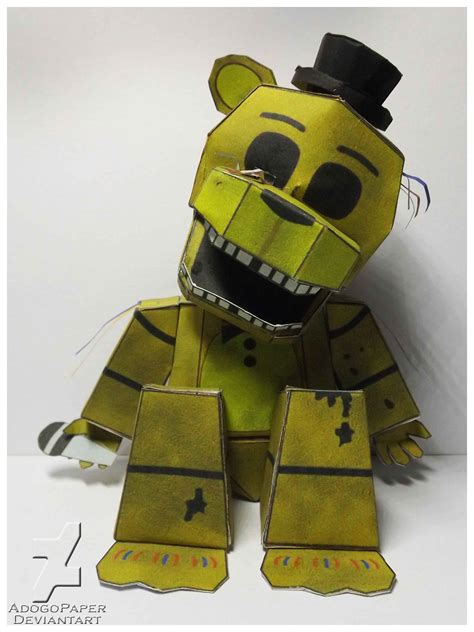 Five Nights At Freddys 2 Goldenfreddy Papercraft By Adogopaper On